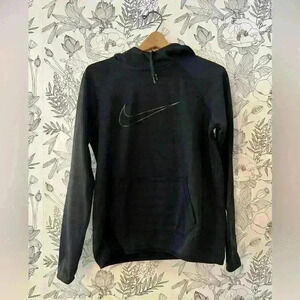 Nike Black Striped Hooded Sweatshirt, Size M